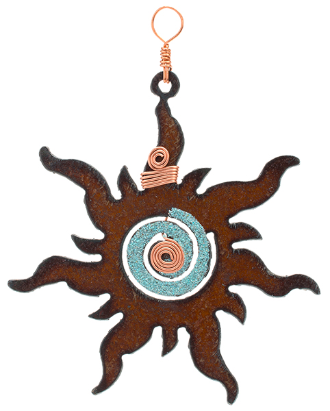 Rustic Metal Southwest Sun Ornament