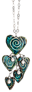 Tiered Porcelain Heart Necklace