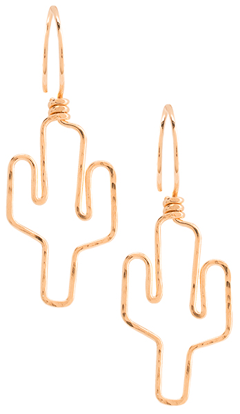 Gold Cactus Earrings