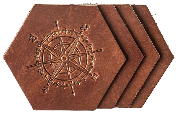 Genuine Leather Coaster Set