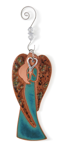 Southwestern Ceramic Guardian Angel Ornament