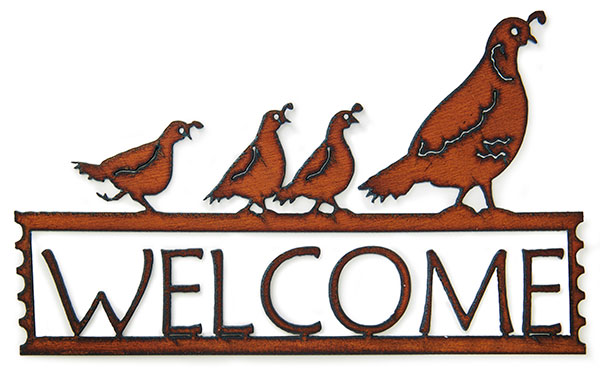 Desert Quail Welcome Sign
