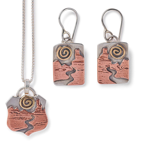 Route 66 Necklace & Earrings