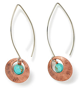 Turquoise & Copper Drop Earrings