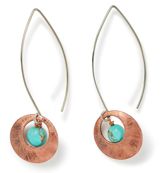 Turquoise & Copper Drop Earrings