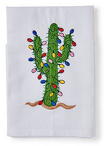 Embroidered Christmas Tea Towel