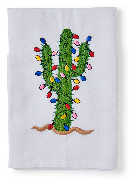 Embroidered Christmas Tea Towel
